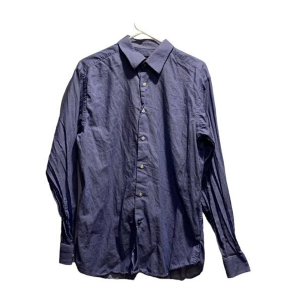 Ben Sherman Blue White Stripe L/S Button Down Shirt Size 16/Large GUC #6975